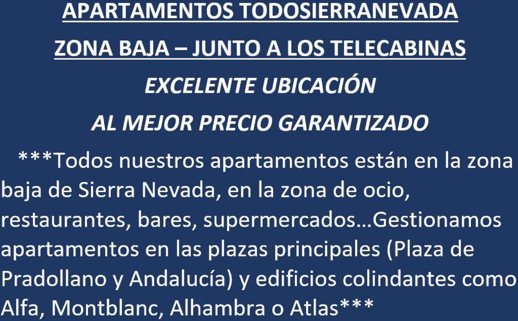 Todosierranevada Zona Baja - Edificio Alhambra - Junto A Los Telecabinas 시에라네바다 외부 사진